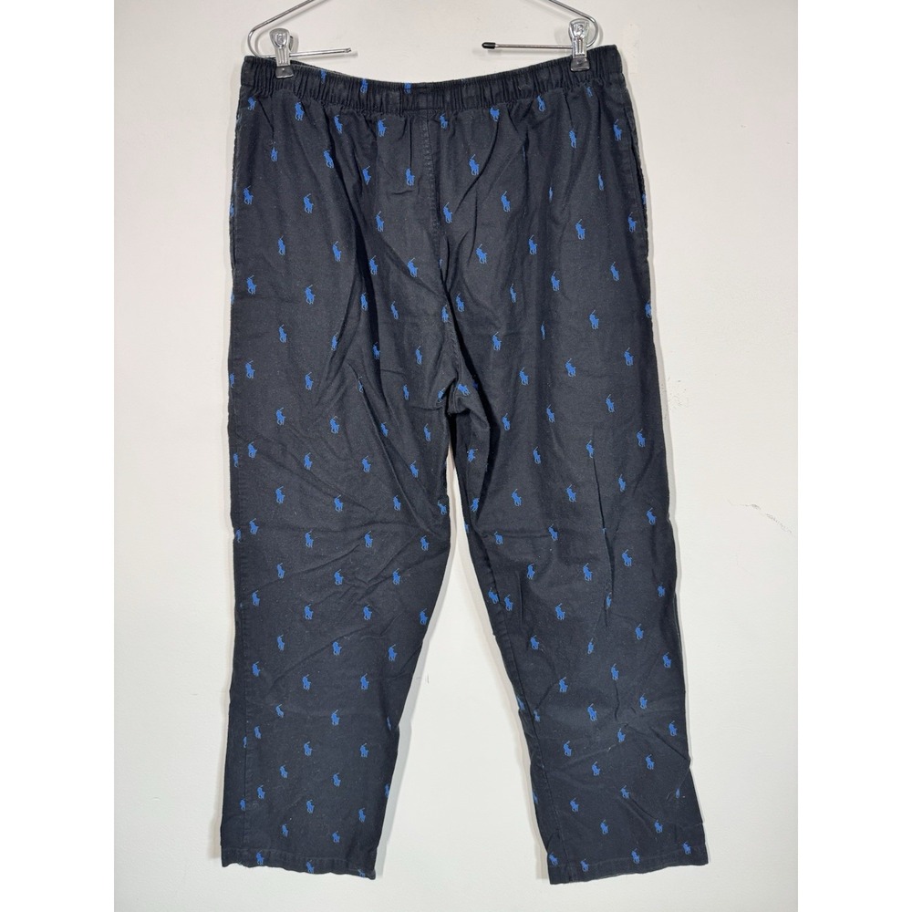 Polo Ralph Lauren All Over Pony Logo Flannel Pajama Pants Size L Lounge Relax - Picture 2 of 8